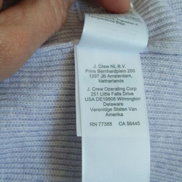 J. Crew NWT 100% cotton, lavender, long sleeve sweater, ruffle sleeve S - Picture 8 of 10